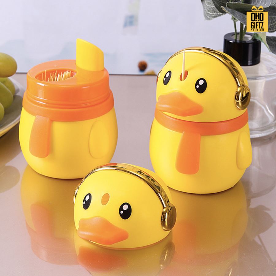 กล่องไม้จิ้มฟันเป็ดน้อย สามารถสกรีนโลโก้ ทำเป็นของพรีเมี่ยม