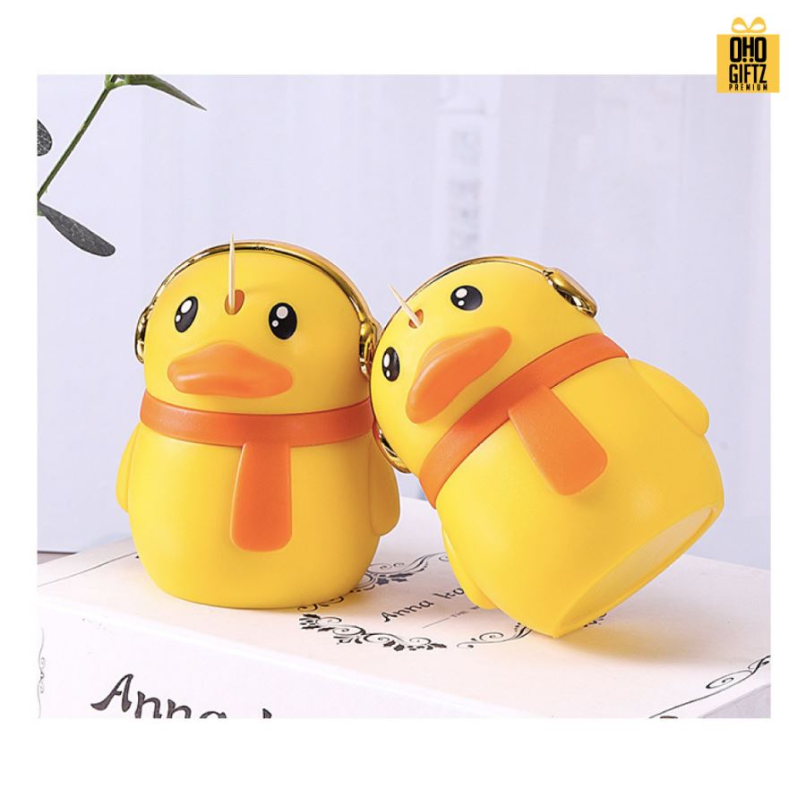 กล่องไม้จิ้มฟันเป็ดน้อย สามารถสกรีนโลโก้ ทำเป็นของพรีเมี่ยม