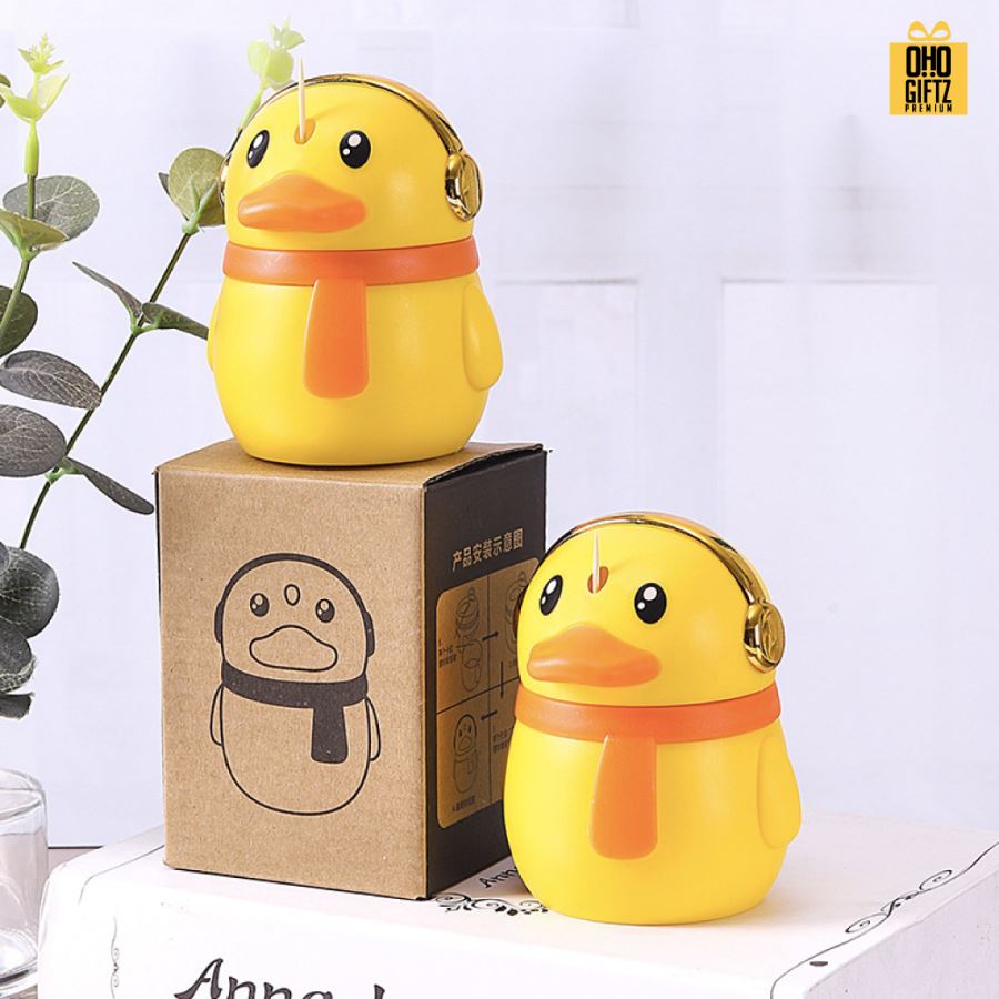 กล่องไม้จิ้มฟันเป็ดน้อย สามารถสกรีนโลโก้ ทำเป็นของพรีเมี่ยม