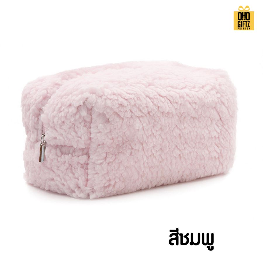  กระเป๋าเครื่องสำอางขนปุย ผลิตโลโก้ ติดลาเบล ทำเป็นของพรีเมี่ยม