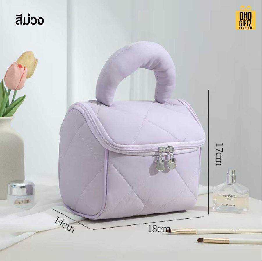 กระเป๋าเครื่องสำอาง Puffy สกรีนโลโก้  ทำเป็นของพรีเมี่ยมได้