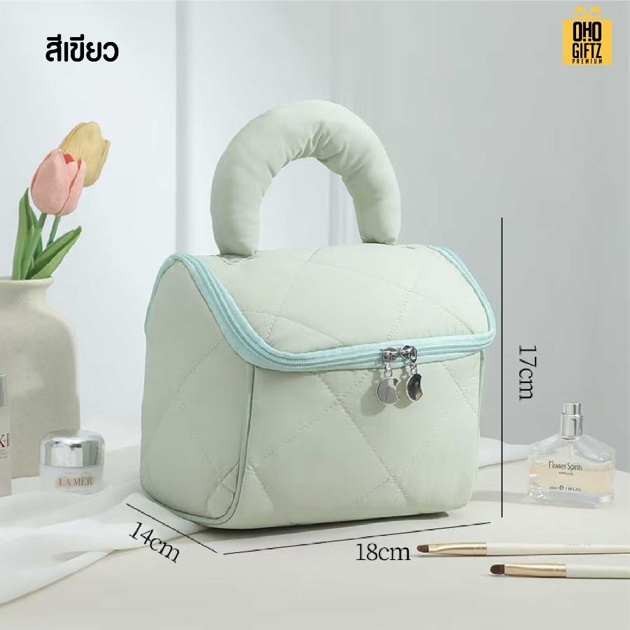 กระเป๋าเครื่องสำอาง Puffy สกรีนโลโก้  ทำเป็นของพรีเมี่ยมได้