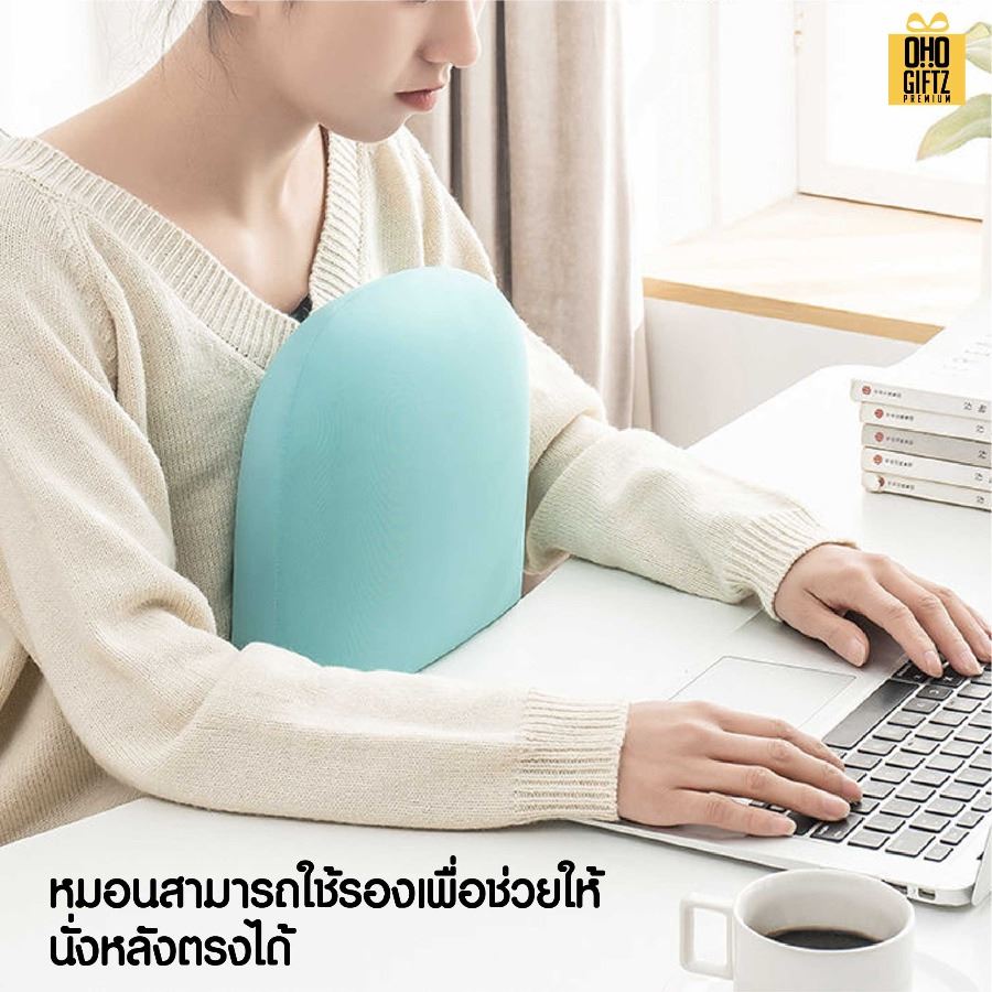 หมอนงีบหมอนพิงหลัง Memory foam สกรีนโลโก้ ทำเป็นของพรีเมี่ยมได้ 