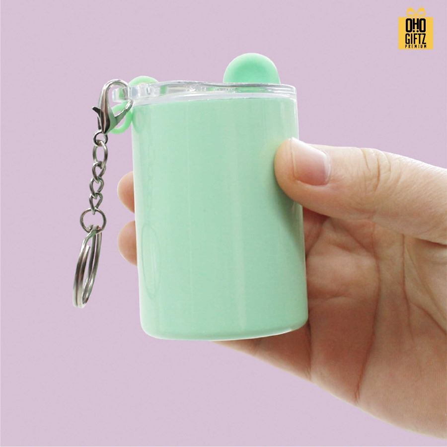 พวงกุญแจแก้วสแตนเลสจิ๋ว สกรีนโลโก้ ทำเป็นของพรีเมี่ยม ของชำร่วยได้