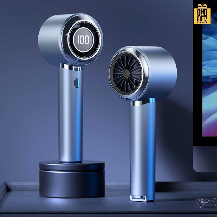 พัดลมมือถือ USB ปรับระดับได้ 1-100 สกรีนโลโก้ ทำเป็นของพรีเมี่ยม
