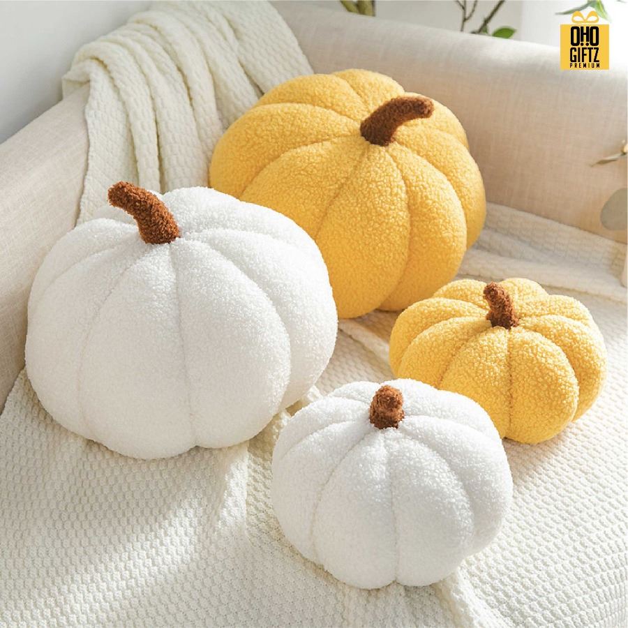 ตุ๊กตาหมอนอิงฟักทอง สกรีนโลโก้ ทำเป็นของพรีเมี่ยมได้ 