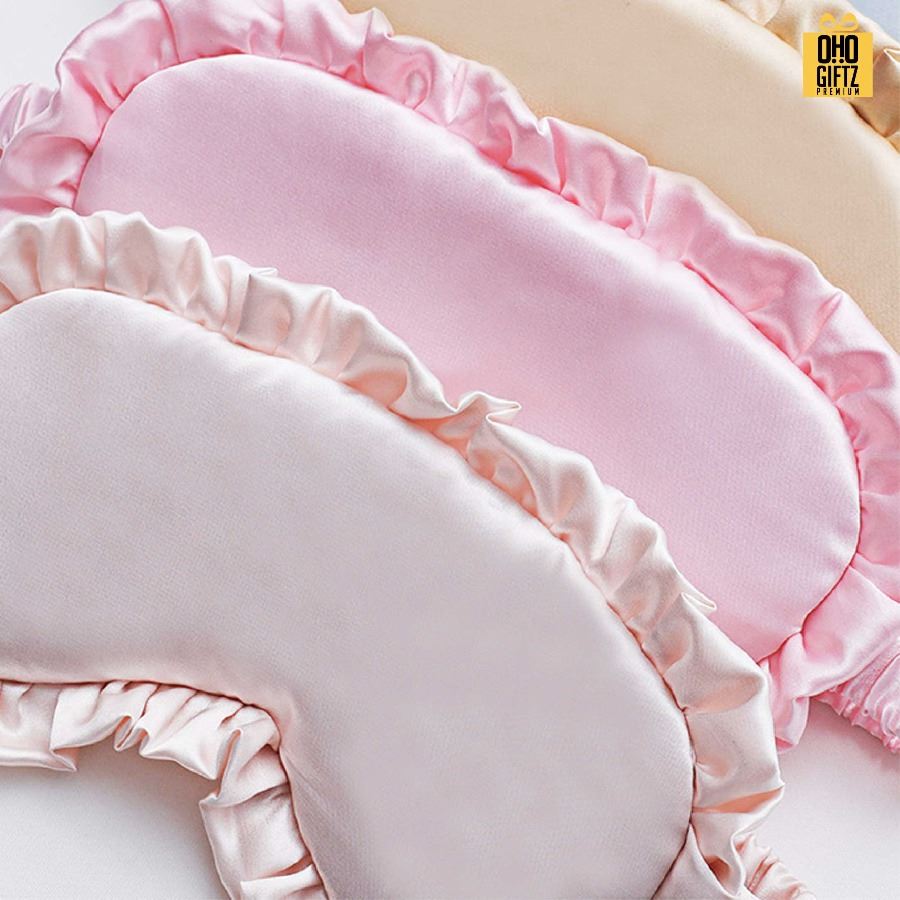 ผ้าปิดตามีจีบระบาย เพิ่มโลโก้ ติดลาเบล ทำเป็นของพรีเมี่ยมได้