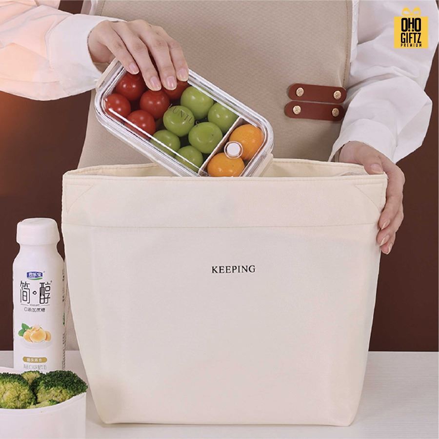 กระเป๋าใส่กล่องข้าวกลางวันเก็บความร้อน-เย็น สกรีนโลโก้ ทำเป็นของพรีเมี่ยม