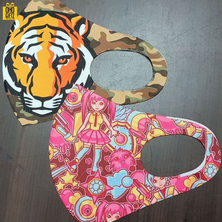 หน้ากากผ้านาโน(ผ้าสะท้อนน้ำ) ทรง3D  สกรีนโลโก้ไม่จำกัดสี ไม่มีขั้นต่ำ