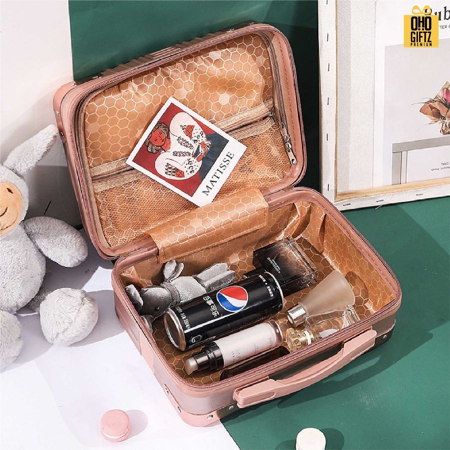 กระเป๋าเดินทางใบเล็ก 14 มุมอลูมิเนียม สกรีนชื่อ สกรีนโลโก้  ทำเป็นของพรีเมี่ยมได้