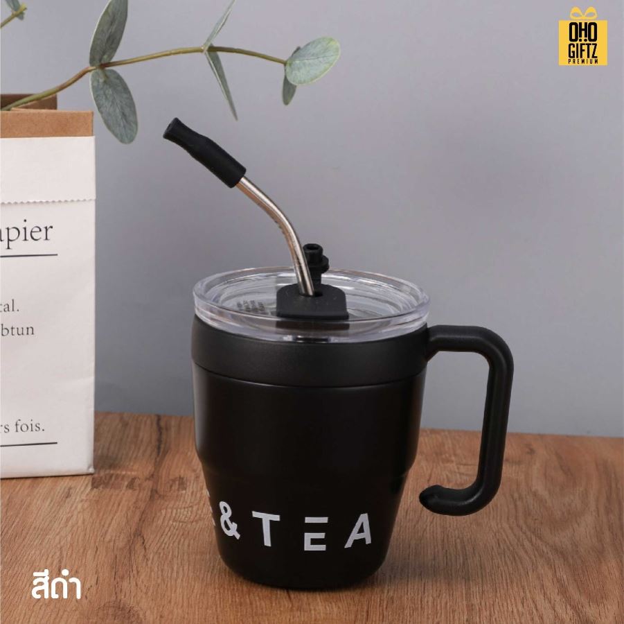 แก้วน้ำสแตนเลส Tea cup สกรีนโลโก้ ทำเป็นของพรีเมี่ยมได้