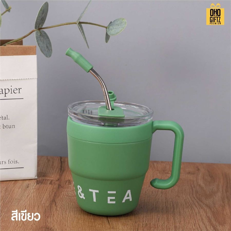 แก้วน้ำสแตนเลส Tea cup สกรีนโลโก้ ทำเป็นของพรีเมี่ยมได้