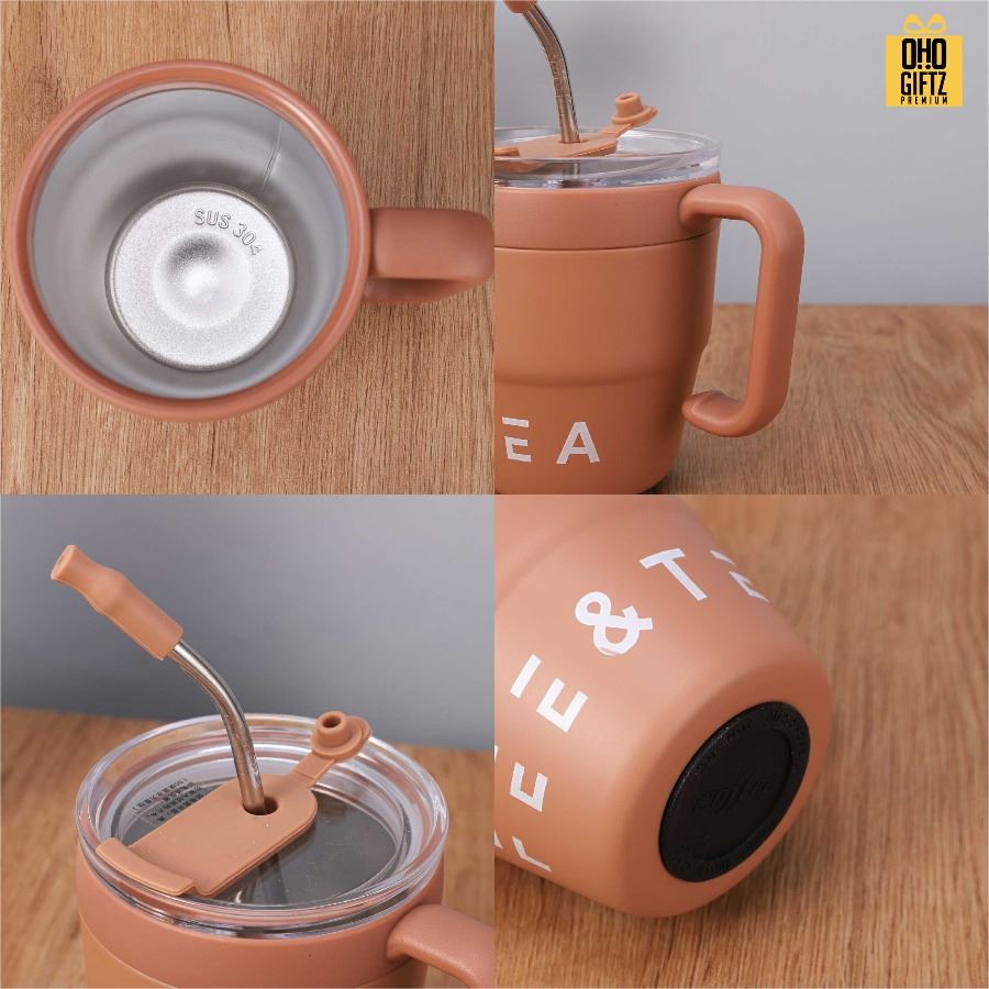 แก้วน้ำสแตนเลส Tea cup สกรีนโลโก้ ทำเป็นของพรีเมี่ยมได้