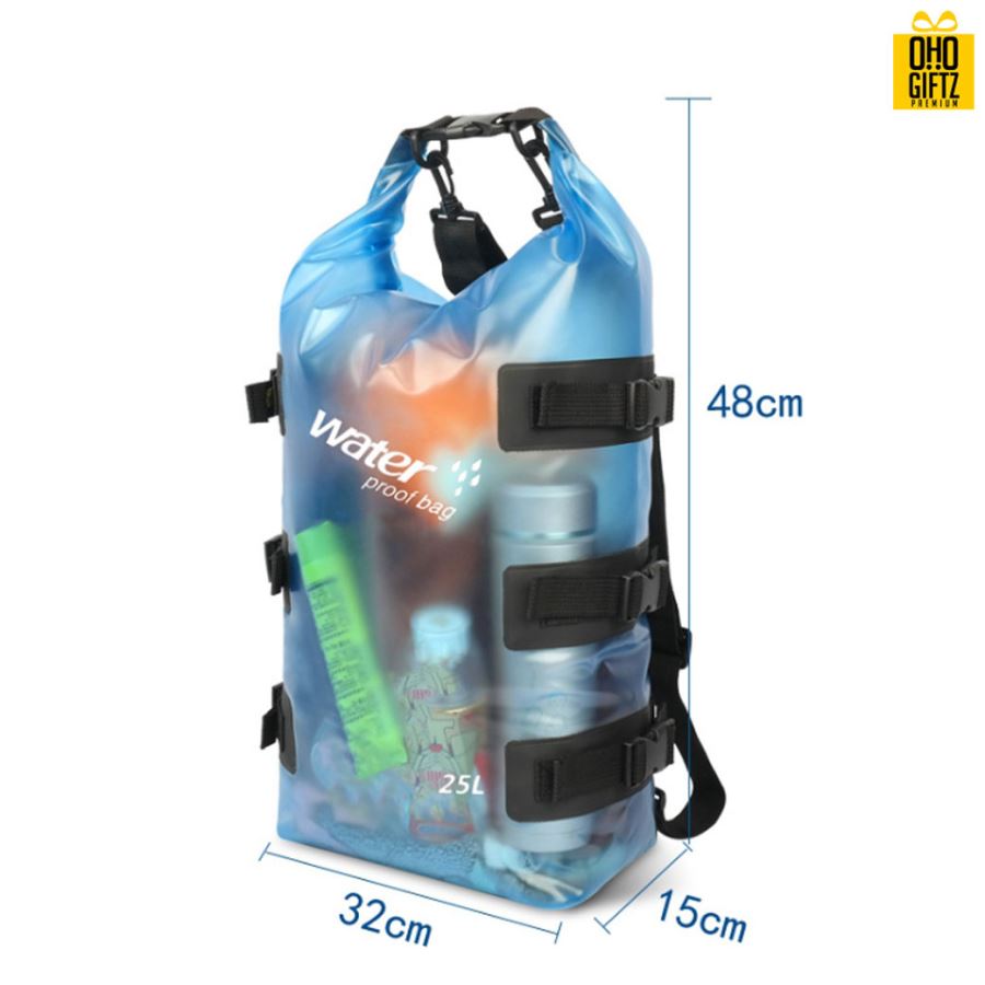 กระเป๋าเป้PVCใสกันน้ำ สกรีนโลโก้ ทำเป็นของพรีเมี่ยม