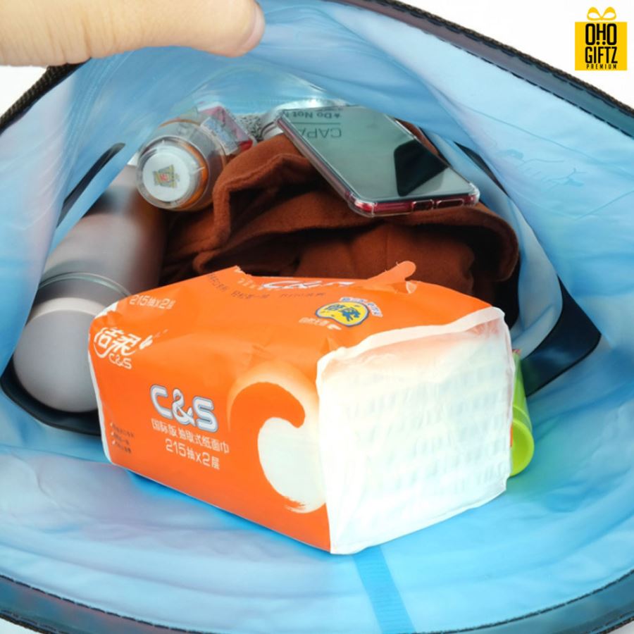 กระเป๋าเป้PVCใสกันน้ำ สกรีนโลโก้ ทำเป็นของพรีเมี่ยม