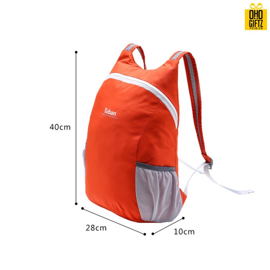 กระเป๋าเป้ผ้าNYLONพับได้ สกรีนโลโก้ ทำเป็นของพรีเมี่ยม ของที่ระลึก