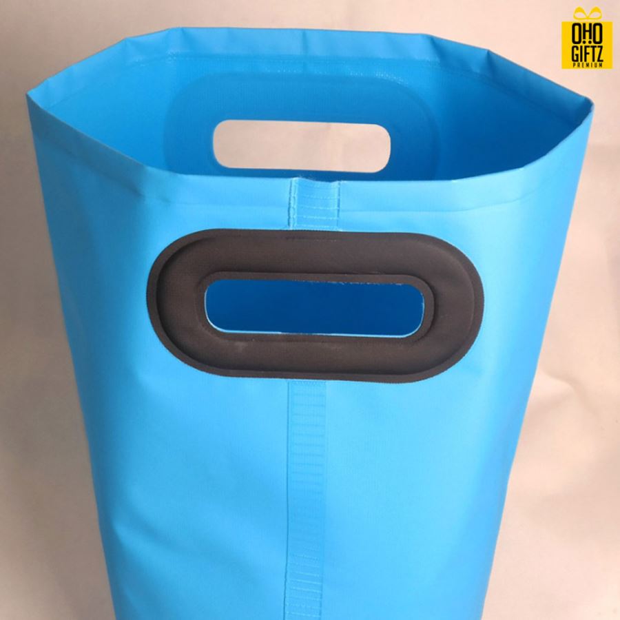 ถังกันน้ำพับเก็บได้ PVC สกรีนโลโก้ ทำเป็นของพรีเมี่ยม