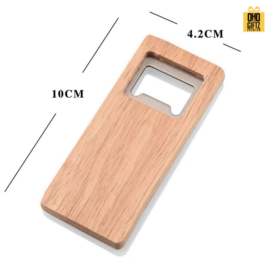 ที่เปิดขวดไม้กระทัดรัด สกรีนโลโก้  ทำเป็นของพรีเมี่ยมได้