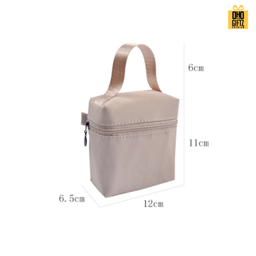 กระเป๋าเครื่องสำอางพกพา สกรีนโลโก้  ทำเป็นของพรีเมี่ยมได้