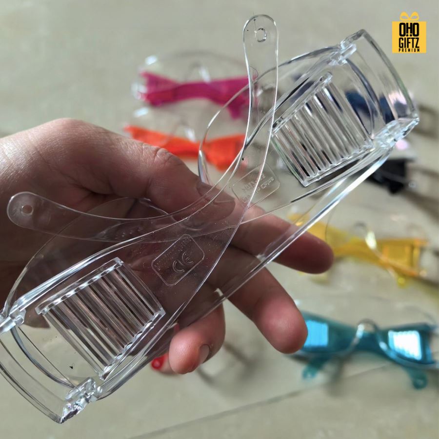 แว่นตาใสกันน้ำ สกรีนโลโก้  ทำเป็นของพรีเมี่ยม