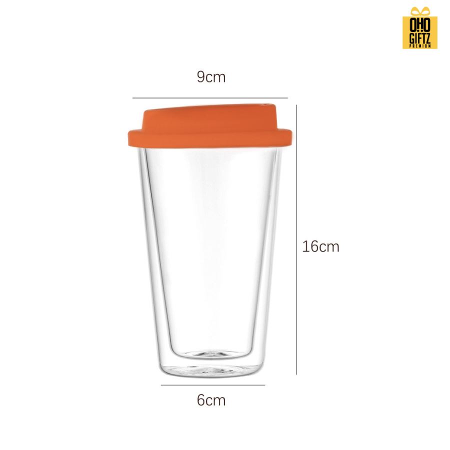 แก้วหนา 2 ชั้น พร้อมฝาปิดซิลิโคน สกรีนชื่อ สกรีนโลโก้ ทำเป็นของพรีเมี่ยมได้