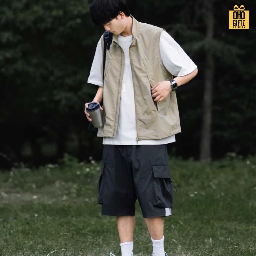 เสื้อกั๊ก สไตล์ญี่ปุ่น สกรีนโลโก้ ทำเป็นของพรีเมี่ยมได้