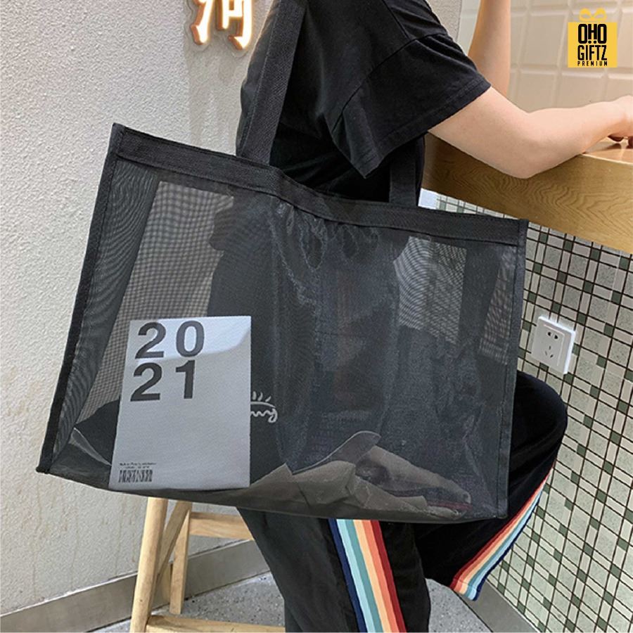 กระเป๋าตาข่ายไนล่อน สกรีนโลโก้ ทำเป็นของพรีเมี่ยมได้