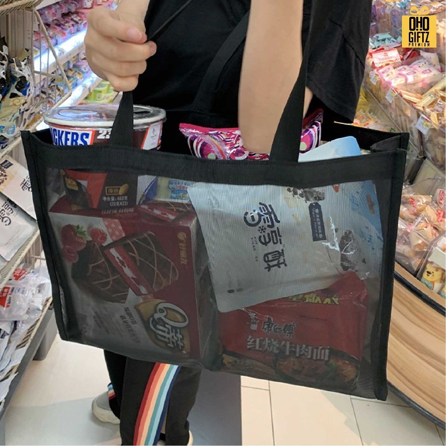 กระเป๋าตาข่ายไนล่อน สกรีนโลโก้ ทำเป็นของพรีเมี่ยมได้