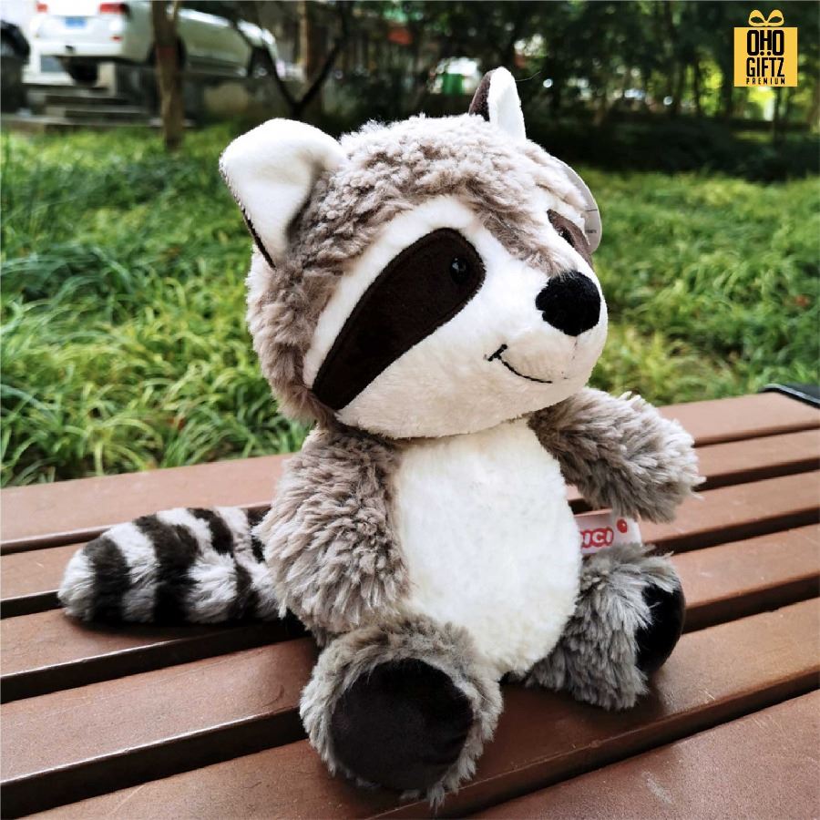 ตุ๊กตาแร็คคูนใส่เสื้อ สกรีนโลโก้ ทำเป็นของพรีเมี่ยมได้ 