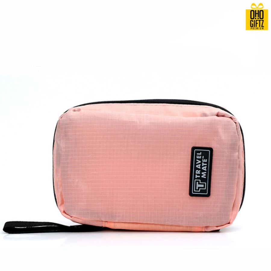 กระเป๋าผ้าไนลอนใส่อุปกรณ์อาบน้ำแขวนได้ สกรีนโลโก้ ทำเป็นของพรีเมี่ยม ของที่ระลึก