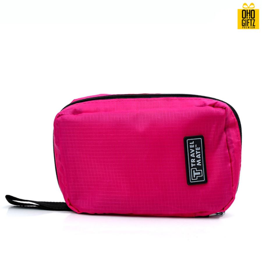 กระเป๋าผ้าไนลอนใส่อุปกรณ์อาบน้ำแขวนได้ สกรีนโลโก้ ทำเป็นของพรีเมี่ยม ของที่ระลึก