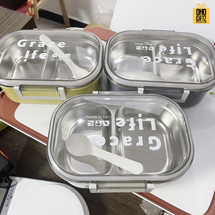 กล่องข้าวสแตนเลส สกรีนโลโก้ ทำเป็นของพรีเมี่ยมได้