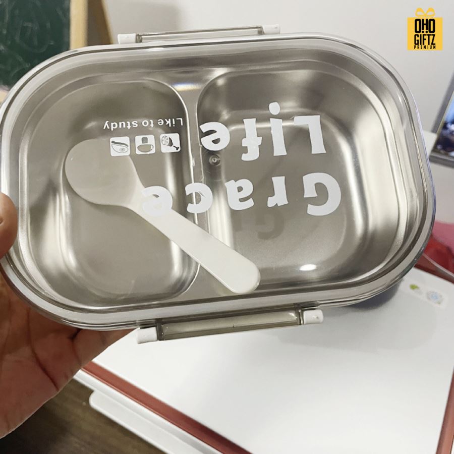 กล่องข้าวสแตนเลส สกรีนโลโก้ ทำเป็นของพรีเมี่ยมได้