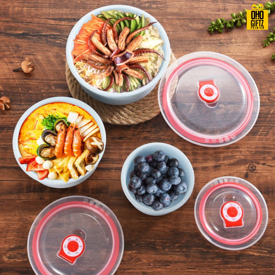 เซ็ทกล่องอาหารฟางข้าวสาลี สกรีนชื่อ สกรีนโลโก้ ทำเป็นของพรีเมี่ยมได้