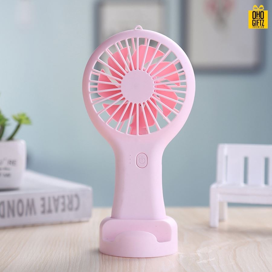 พัดลมมือถือแบบพกพา สกรีนโลโก้ ทำเป็นของพรีเมี่ยม