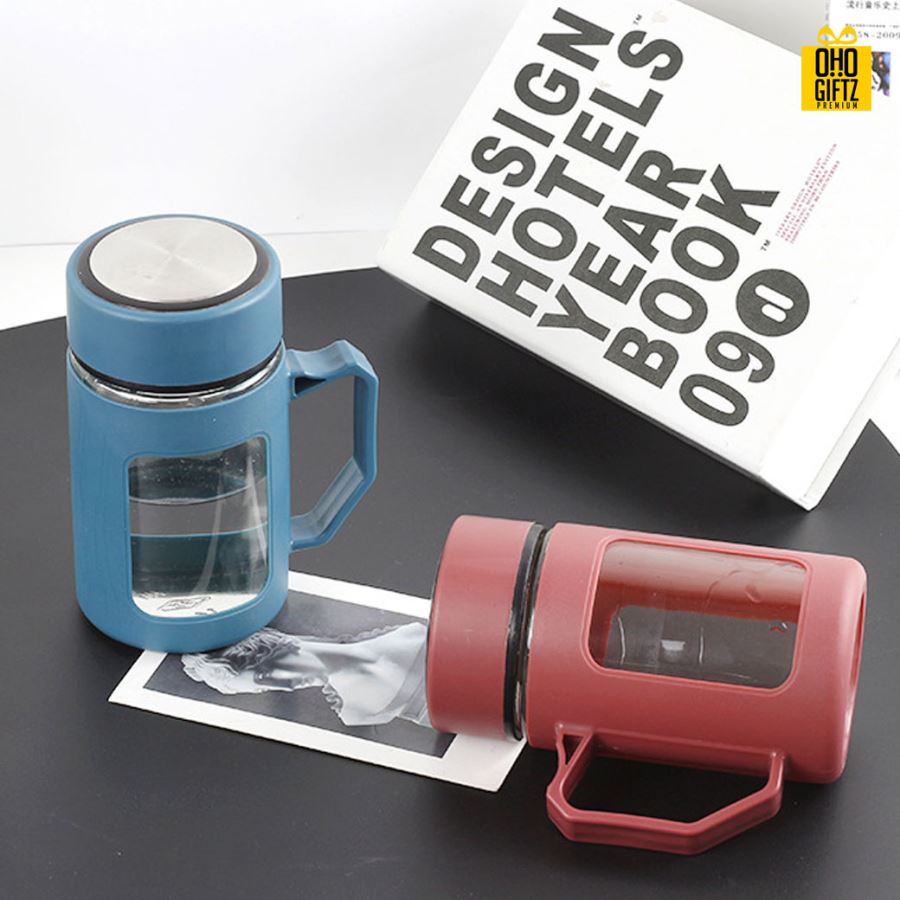 แก้วชาพร้อมหูหิ้ว สกรีนชื่อ เลเซอร์โลโก้ฟรี  ทำเป็นของพรีเมี่ยมได้