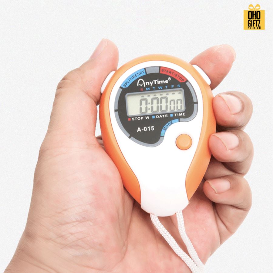 นาฬิกาจับเวลา มีเชือกคล้องคอ สกรีนชื่อ สกรีนโลโก้ ทำเป็นของพรีเมี่ยมได้ 