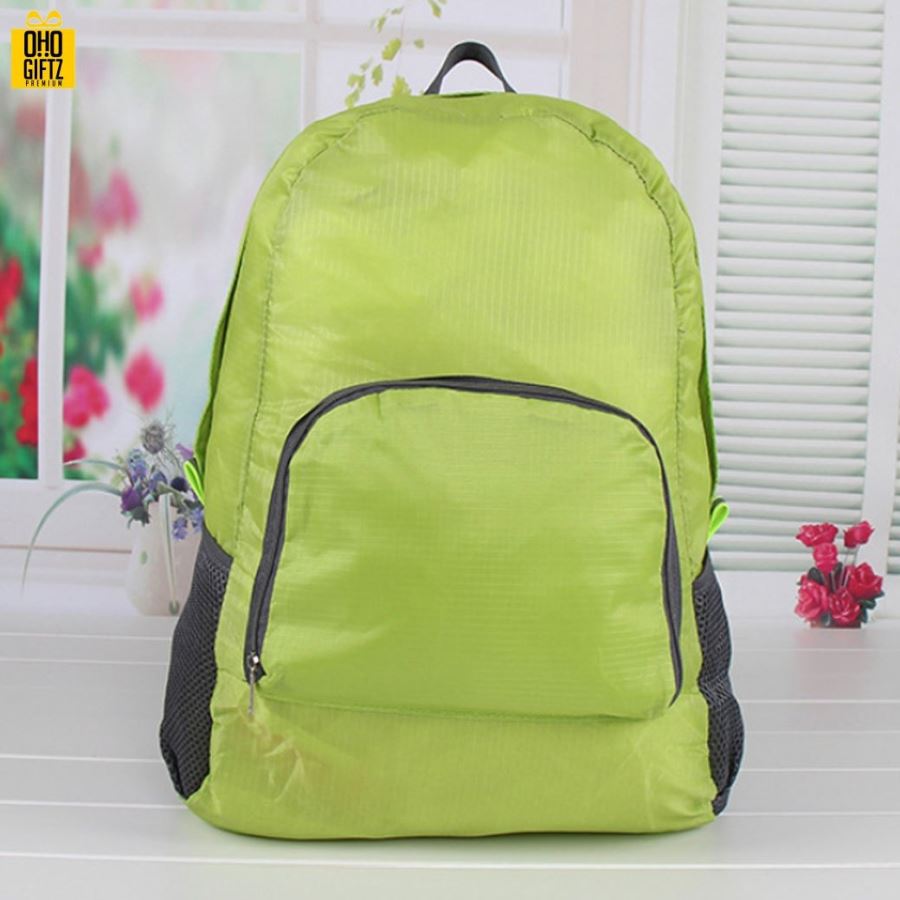 กระเป๋าเป้พับเก็บได้ สกรีนโลโก้ฟรี1สี1จุด สามารถทำเป็นสินค้าพรีเมี่ยม ของแจก ของชำร่วย