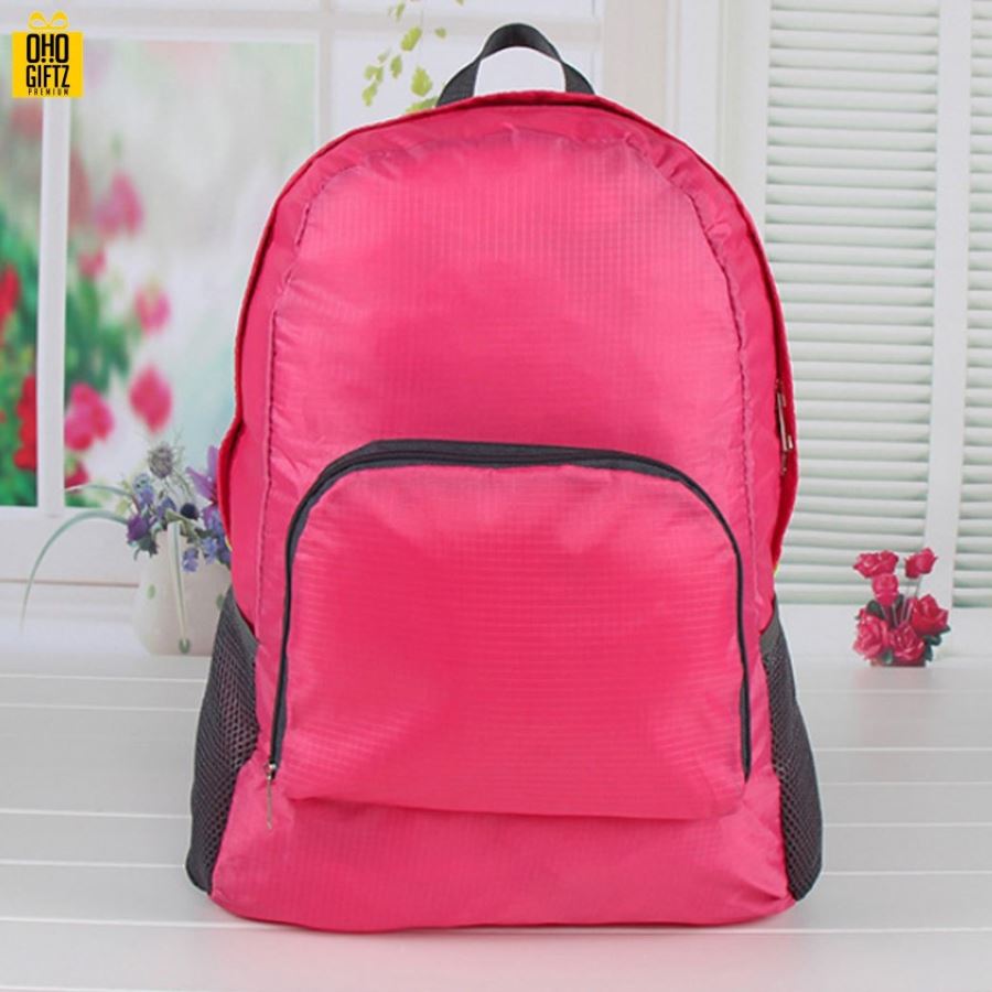 กระเป๋าเป้พับเก็บได้ สกรีนโลโก้ฟรี1สี1จุด สามารถทำเป็นสินค้าพรีเมี่ยม ของแจก ของชำร่วย