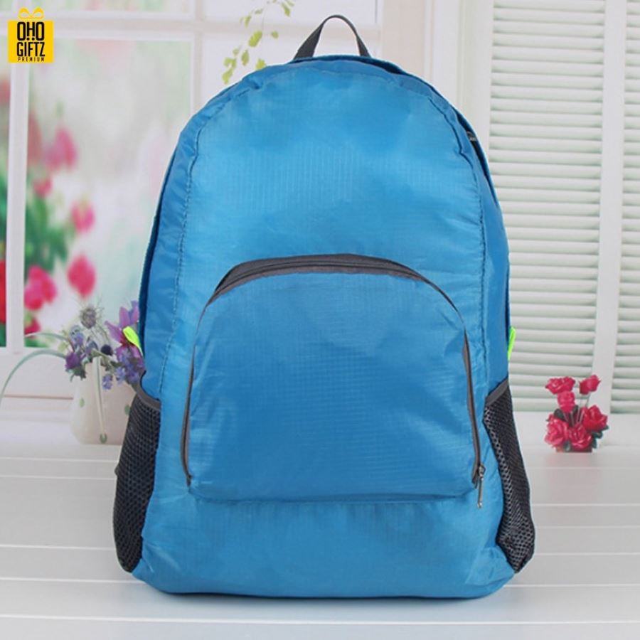 กระเป๋าเป้พับเก็บได้ สกรีนโลโก้ฟรี1สี1จุด สามารถทำเป็นสินค้าพรีเมี่ยม ของแจก ของชำร่วย