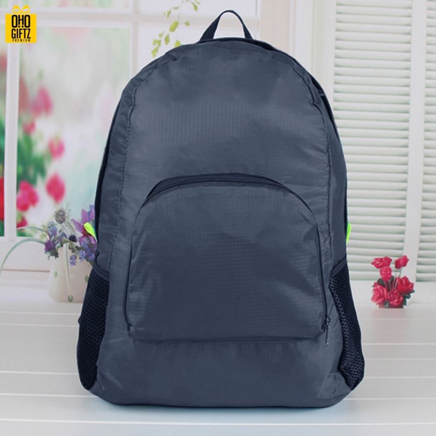 กระเป๋าเป้พับเก็บได้ สกรีนโลโก้ฟรี1สี1จุด สามารถทำเป็นสินค้าพรีเมี่ยม ของแจก ของชำร่วย