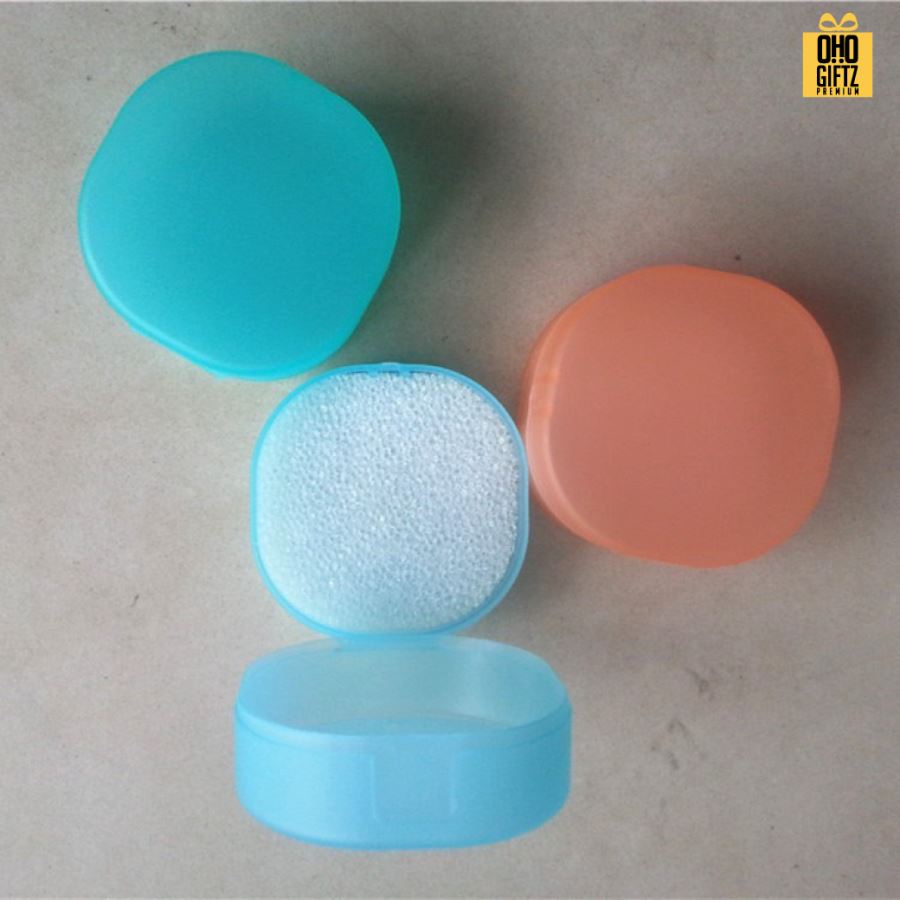 กล่องใส่สบู่ทรงกลมแบบพกพา สกรีนโลโก้ ทำเป็นของพรีเมี่ยมได้