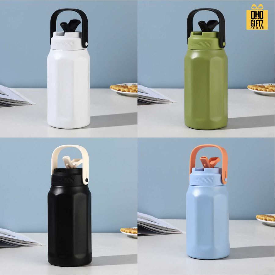 กระบอกน้ำสแตนเลสขนาดใหญ่ สกรีนโลโก้ ทำเป็นของพรีเมี่ยมได้