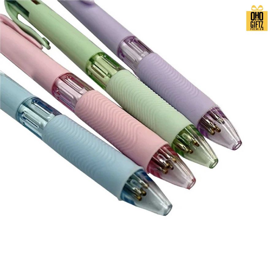 ปากกาเจลไส้ 4 สี สกรีนชื่อ สกรีนโลโก้ ทำเป็นของพรีเมี่ยมได้