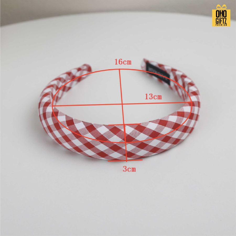 ที่คาดผมลายสก็อต สกรีนชื่อ สกรีนโลโก้ ทำเป็นของพรีเมี่ยมได้