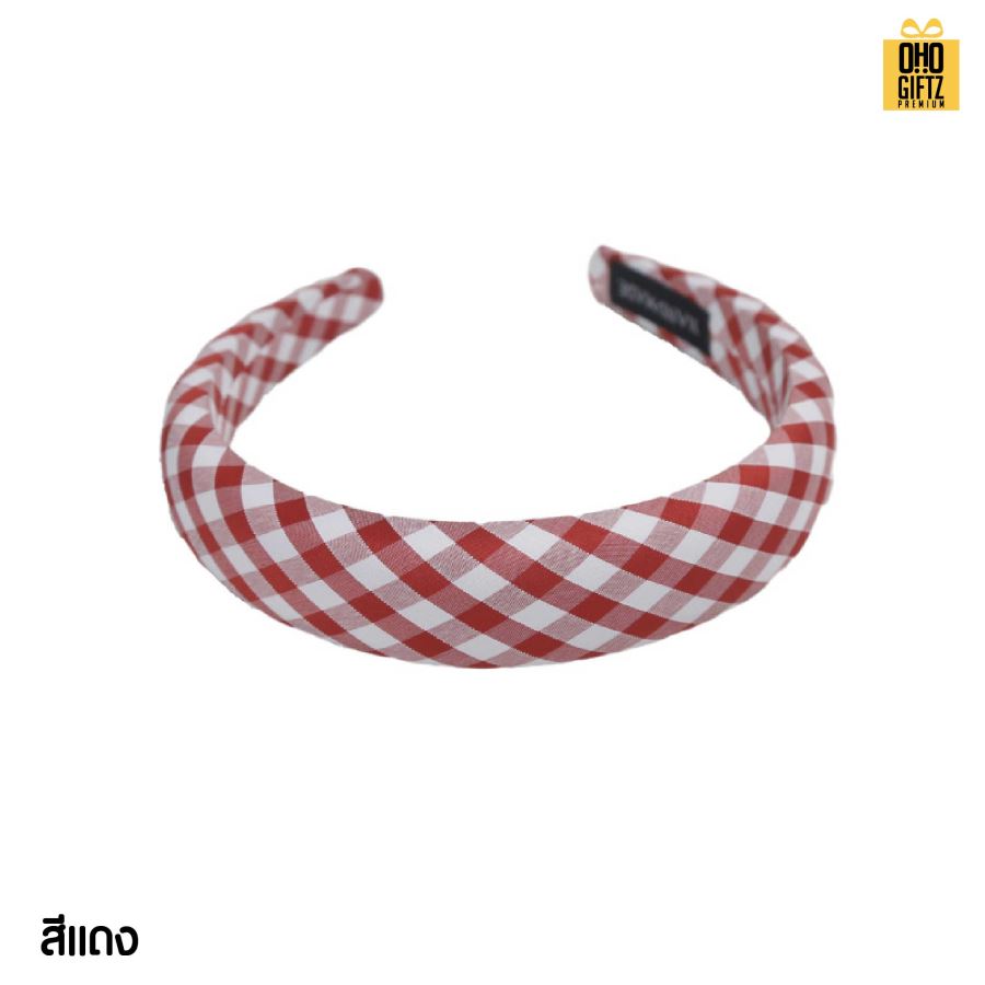 ที่คาดผมลายสก็อต สกรีนชื่อ สกรีนโลโก้ ทำเป็นของพรีเมี่ยมได้