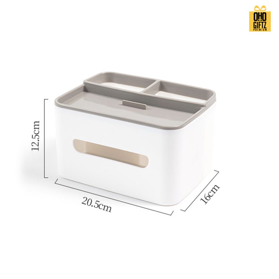 กล่องใส่ทิชชู่ตั้งโต๊ะใส่ของได้ สกรีนโลโก้ ทำเป็นของพรีเมี่ยม ของชำร่วยได้