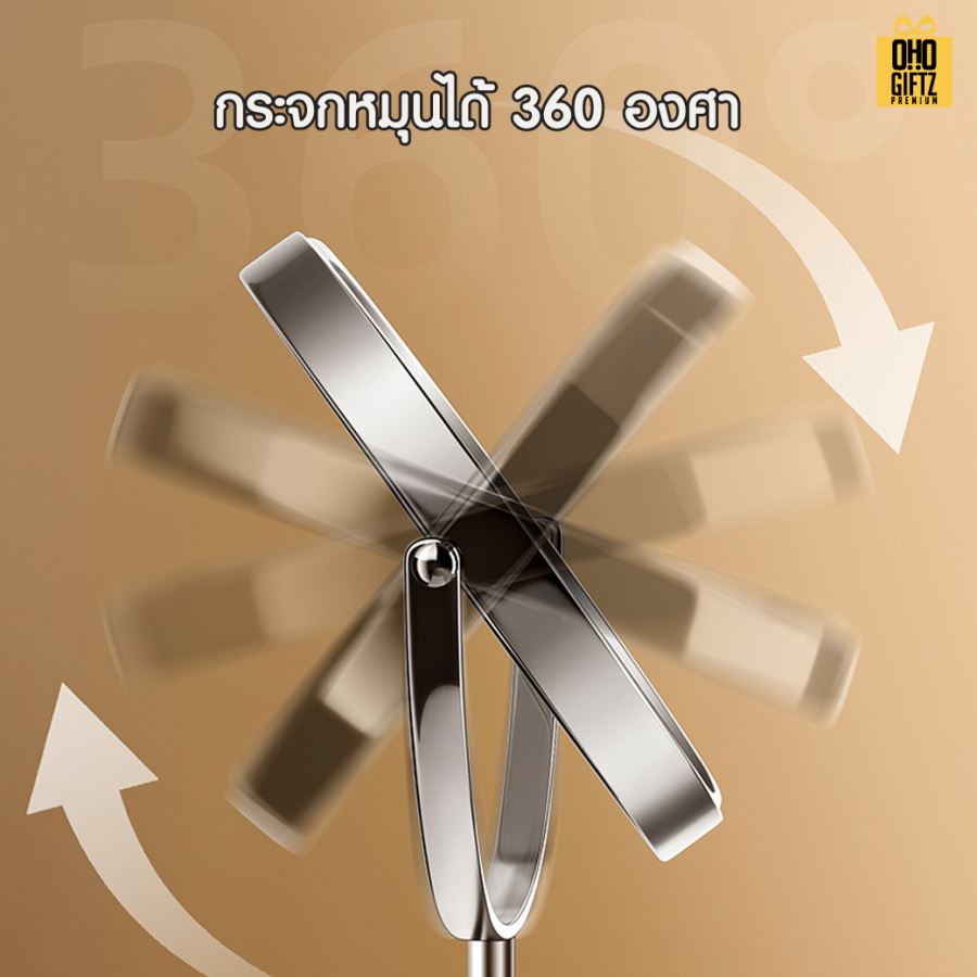 กระจกกลมส่องหน้าตั้งโต๊ะขนาดใหญ่ 2in1 สกรีนโลโก้  ทำเป็นของพรีเมี่ยมได้