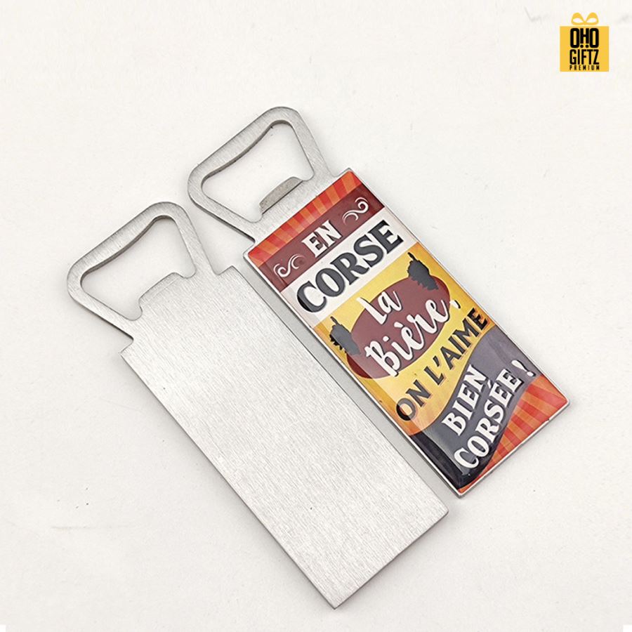 ที่เปิดขวดเคลือบเรซิ่น พิมพ์ไม่จำกัดสี สกรีนโลโก้  ทำเป็นของพรีเมี่ยมได้