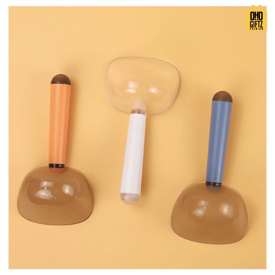 ช้อนตักอาหารสัตว์พร้อมที่หนีบถุง สกรีนโลโก้  ทำเป็นของพรีเมี่ยมได้